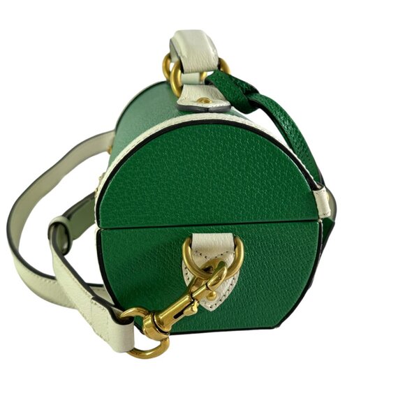 GUCCI X ADIDAS Green & White Leather Golf Balls Set Case Bag Made in Italy - Picture 13 of 16